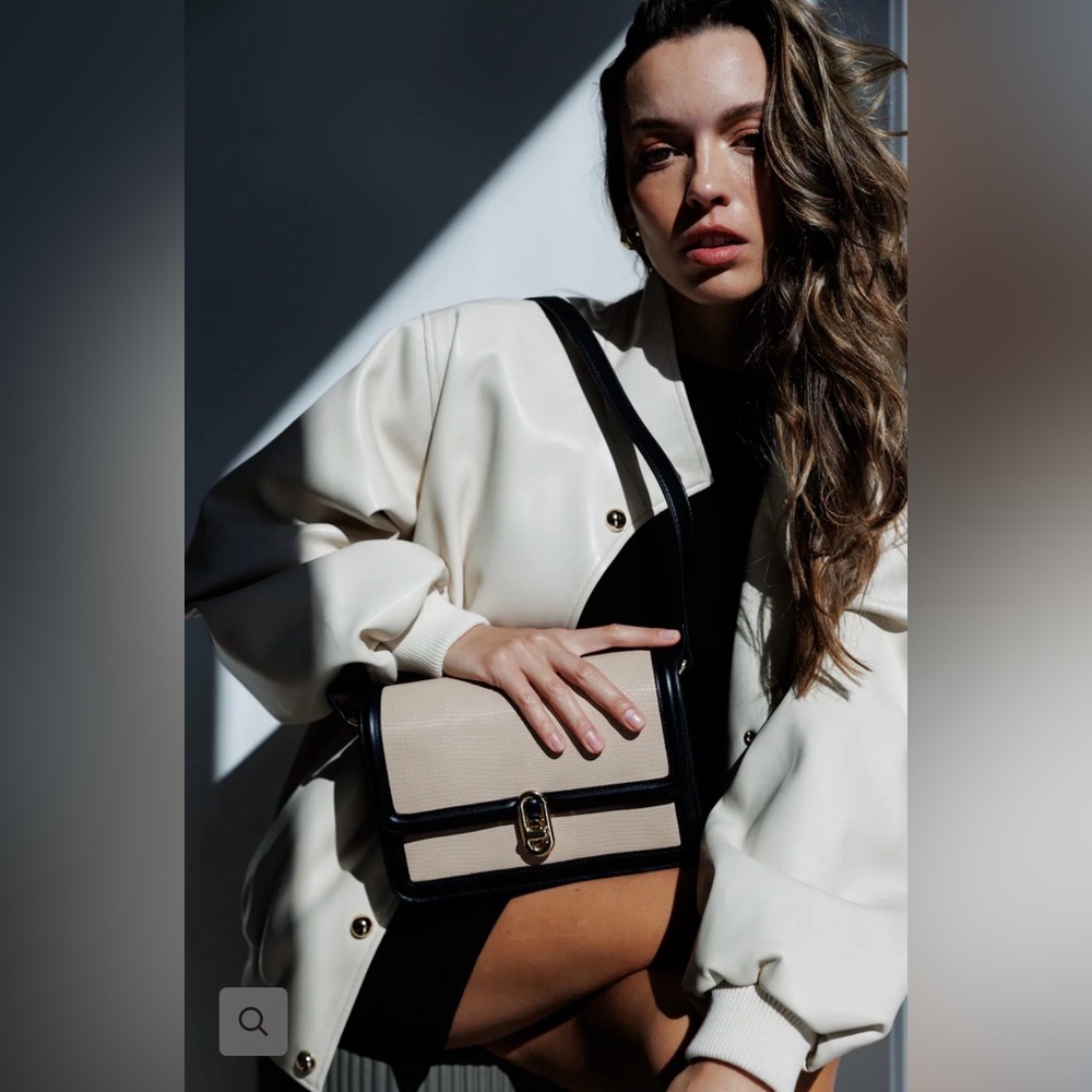 Elegant Cream and Black Women's Bag